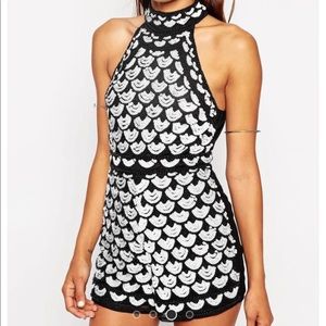 Black & white sequined romper/playsuit (worn once)